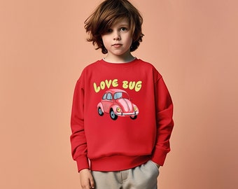 Kid Valentines Sweatshirt, Cute Valentine Gift for Kid, Tween Valentine Shirt, Love Bug Valentines, Toddler  Sweatshirt Valentines Day