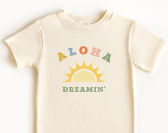 Aloha Kids Shirt Cute Toddler T-Shirts Trendy Youth Shirts Kids matching Hawaii Outfit Hawaii Vacation Shirt Cute Kids T shirt Aloha