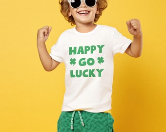 Happy Go Lucky Shirt for Kids St Patricks Day Shirt Toddler St Patricks Day Tshirt Youth St Patricks Day T-shirt Feeling Lucky Shirt Cute