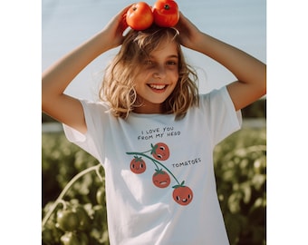Funny Pun Shirt for Kids I Love you Toddler Tshirt Food Theme Graphic T-shirt for Kids Love Quote Shirt Cute Vegetable Kids Graphic Shirt