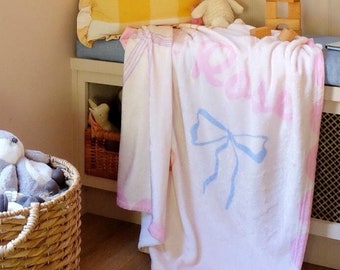 Custom Baby Blanket Gift for Baby Shower Personalized Name Soft Blanket for Infant and Toddler Girl Sentimental New Mom Keepsake Gift