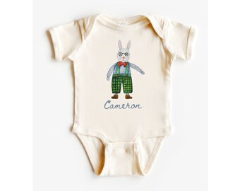 Personalized Baby Easter Bodysuit, Custom Name Clothes for Baby Boy, Baby Boy Gift, Baby Boy Easter Basket Filler, Easter Outfit for Baby