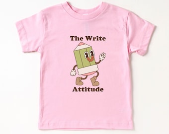 Cute Back To School Shirt Funny School T-Shirt For Kids Toddler Shirt Pencil Retro School Tshirt Cute Pencil Graphic Tee Groovy Kids Clothes