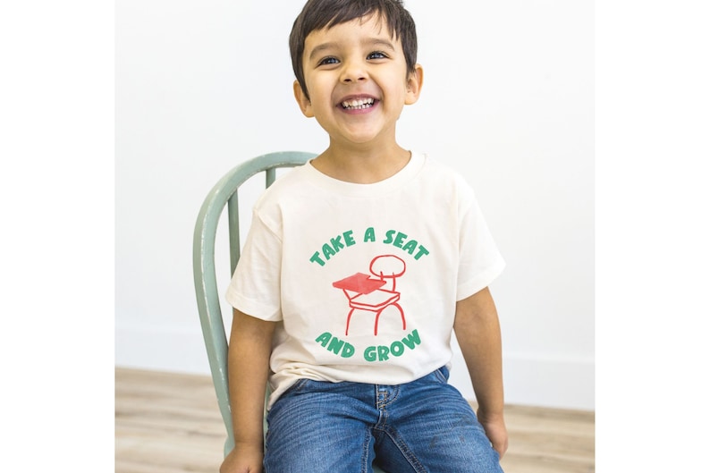 First Day of School Shirt Back to School T Shirt Kids School Shirt Toddler Gift Kids School T-Shirt Growing Kids Tee Desk Chair Graphic Tee Natural