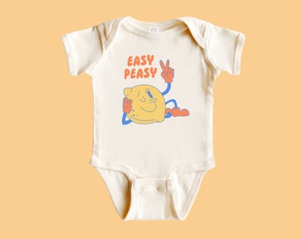 Baby Funny Food Shirt Infant Bodysuit Easy Peasy Lemon Squeezy Newborn Gift Baby Summer Outfit Funny Baby Clothes  Baby Shower Gift Unisex