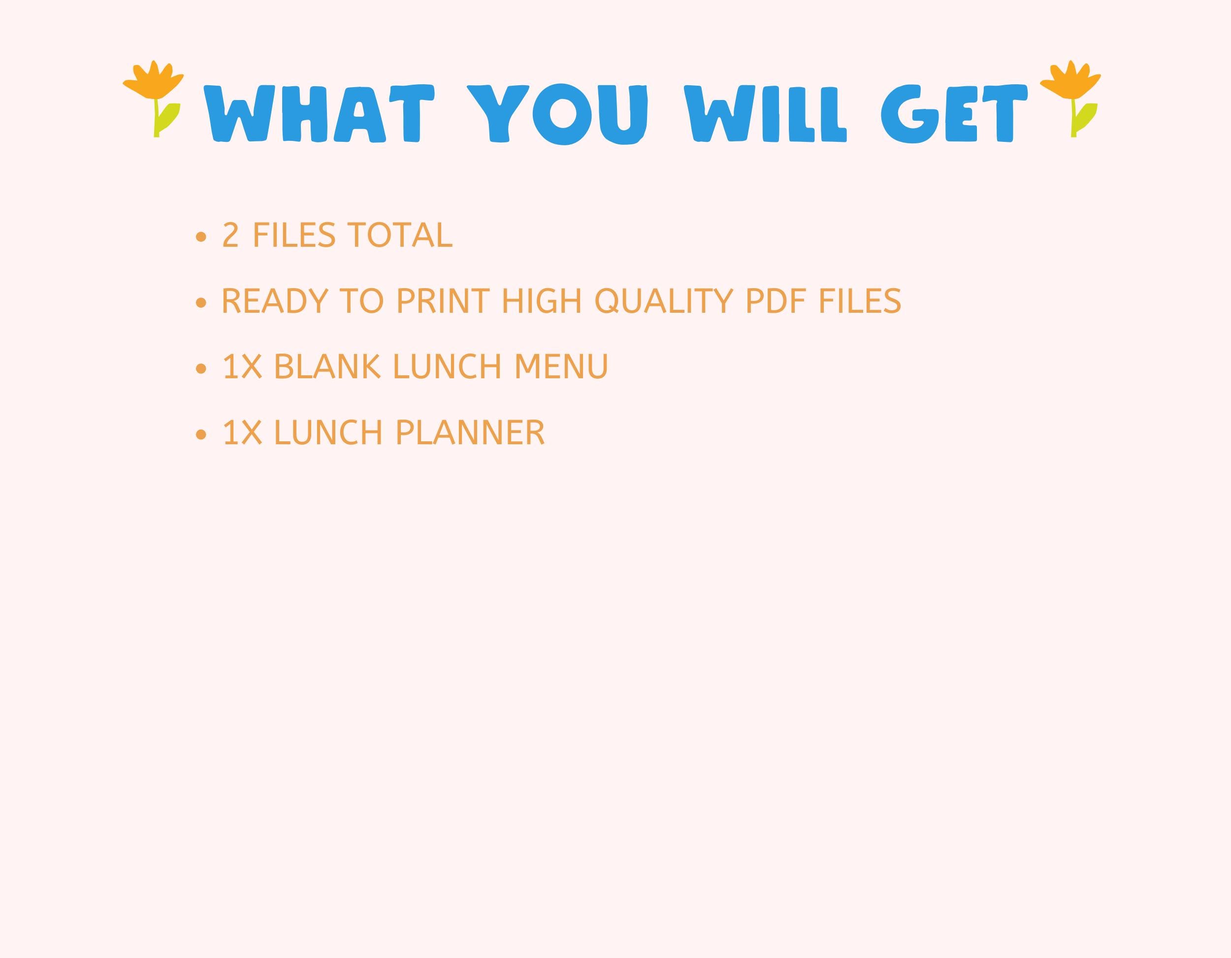 Printable Kids Lunch Meal Plan Digital Download School Lunch Planner ...