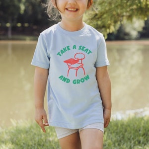 First Day of School Shirt Back to School T Shirt Kids School Shirt Toddler Gift Kids School T-Shirt Growing Kids Tee Desk Chair Graphic Tee Light Blue