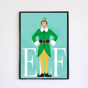 Elf Art TV Movie Alternative Minimal Poster Print Wall Art Gift A3 Digital Download