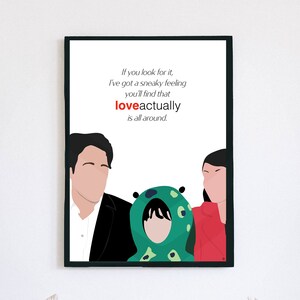 Love Actually Art TV Película Alternativa Minimal Poster Variante 05 Imprimir Wall Art Regalo A3 Descarga digital