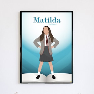 Matilda The Musical Art TV Alternative Minimal Poster Print Wall Art Gift A3 Digital Download