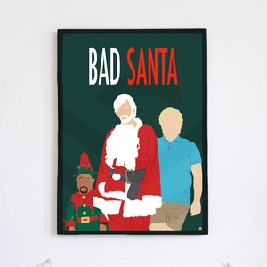Bad Santa Art TV Movie Alternative Minimal Poster Print Wall Art Gift A3 Digital Download