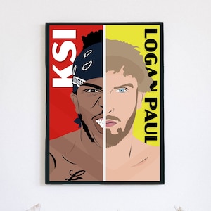 KSI Logan Paul Art TV Youtube Minimal Poster Print Wall Art Gift A3 Digital Download