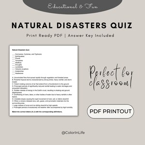 Quiz de correspondance sur les catastrophes naturelles - Testez vos connaissances !