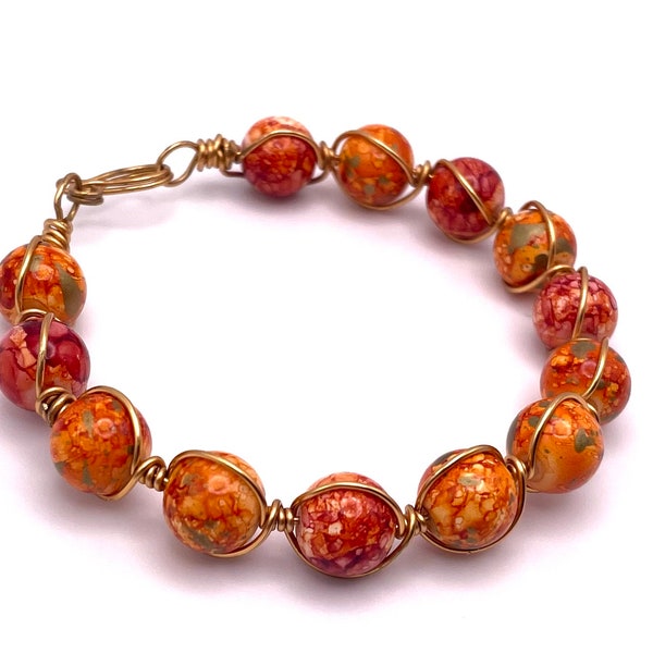 Orange Bangle Bracelet Etsy