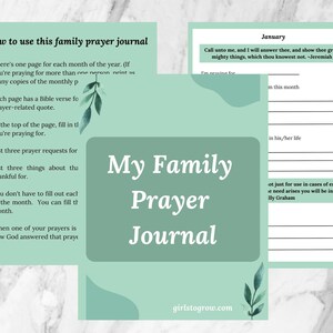 Mi Diario de Oración Familiar / Diario de Oración Mensual Imprimible / PDF Imprimible / Diario de Oración Familiar Guiada / Tamaño Carta