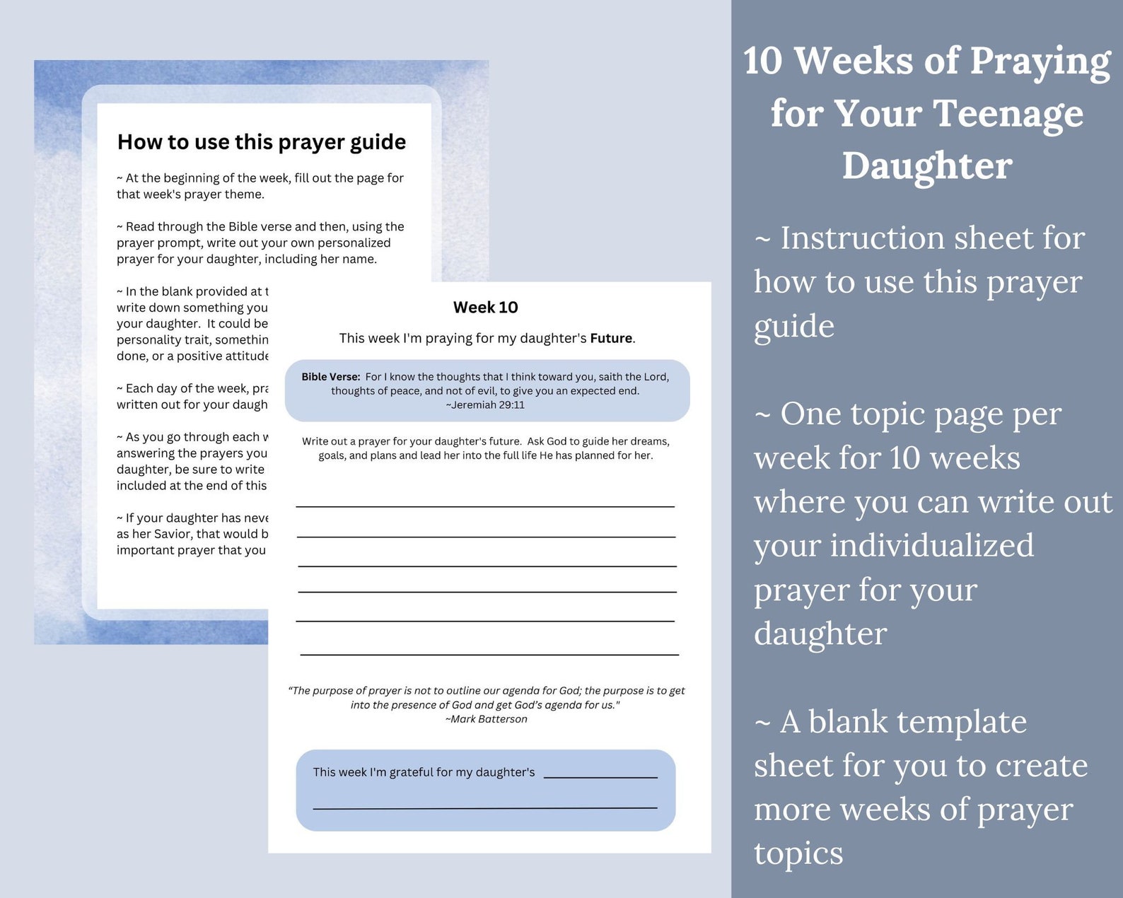 Printable Prayer Guide | 10 Weeks of Praying for Your Teenage Daughter ...