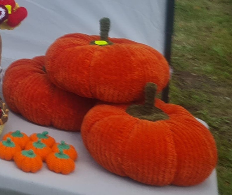 Handmade Plush Pumpkin Pillow – Fall Halloween Decor image 8