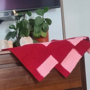 handmade knited wool plaid, cosy wool blanket 115сm x 75cm, warm stroller blanket