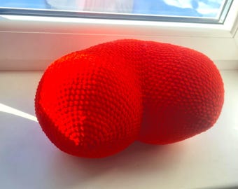 Cushion, HEART, female breast decorative pillow