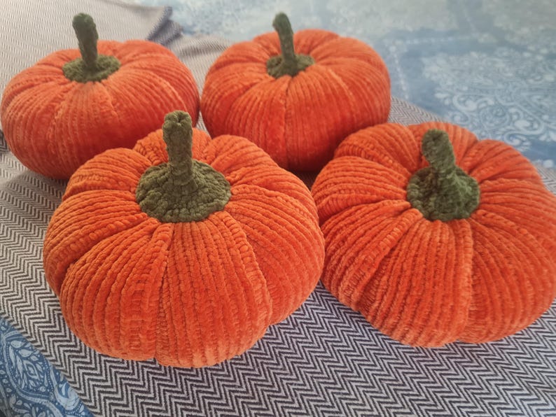 Handmade Plush Pumpkin Pillow – Fall Halloween Decor image 10
