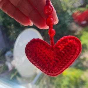 keychain  crochet HEART, passionate heart, red heart