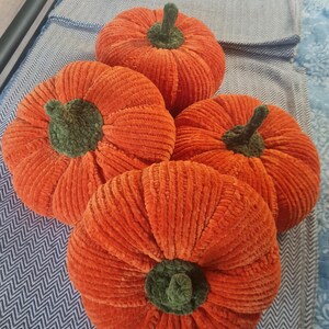 Handmade Plush Pumpkin Pillow – Fall Halloween Decor image 9
