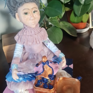 Adorable Handcrafted Girl with Box Art Doll: Exclusive Collectible, Decorative Interior Souvenir Doll.Not FOR PLAYNG!!!