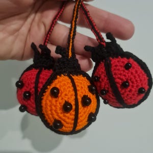Adorable Ladybug Keychain - Handcrafted Crochet for a Touch of Summer