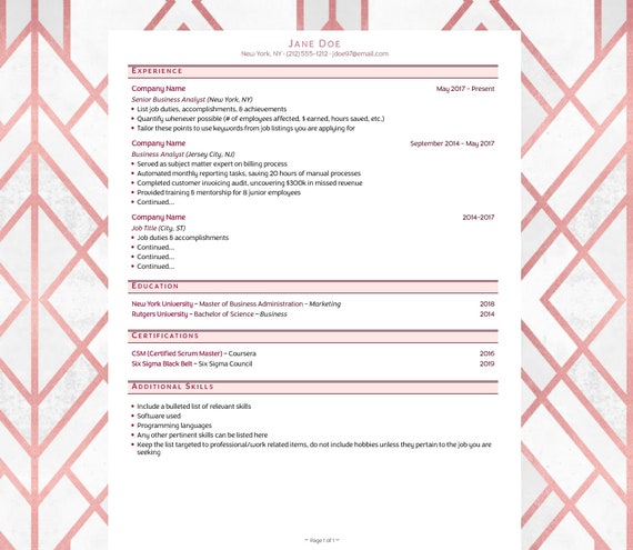 Simple Rose Resume Template word - Il 570xN.4212570751 G9qb 