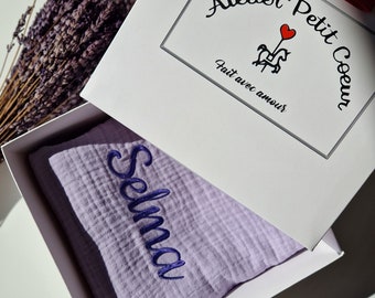 Personalisierte Babydecke Bestickte Decke Baumwollgaze Decke Babygeschenk Babyparty Personalisierte Babydecke