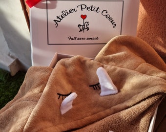 Cape de bain, serviette à capuche , sortie de bain bébé personnalisée avec oreilles de lapins, cadeau de naissance, cadeau personalisé