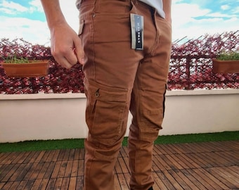 Men's cargo pants, Men's cotton pants / Men's trousers / Elastic waist / Cargo pants / Men's cotton clothing