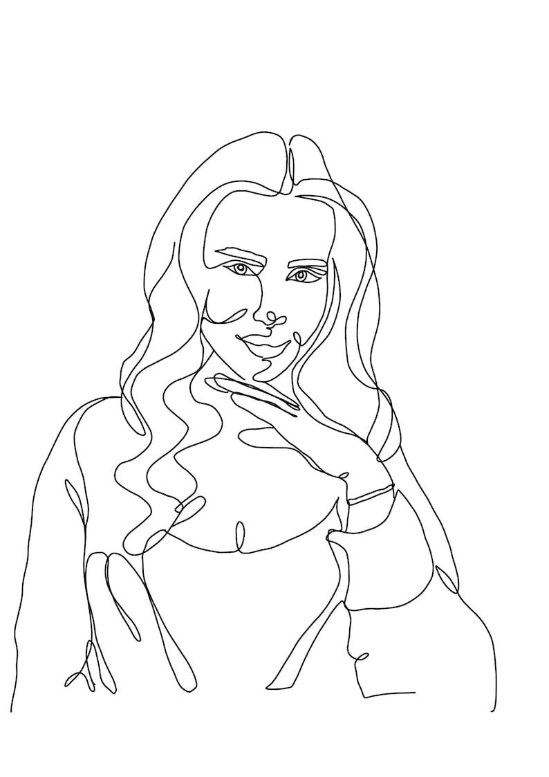 Custom One Line Drawing Simple Line Art Commission Portrait - Etsy