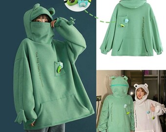 Frog hoodie men sale