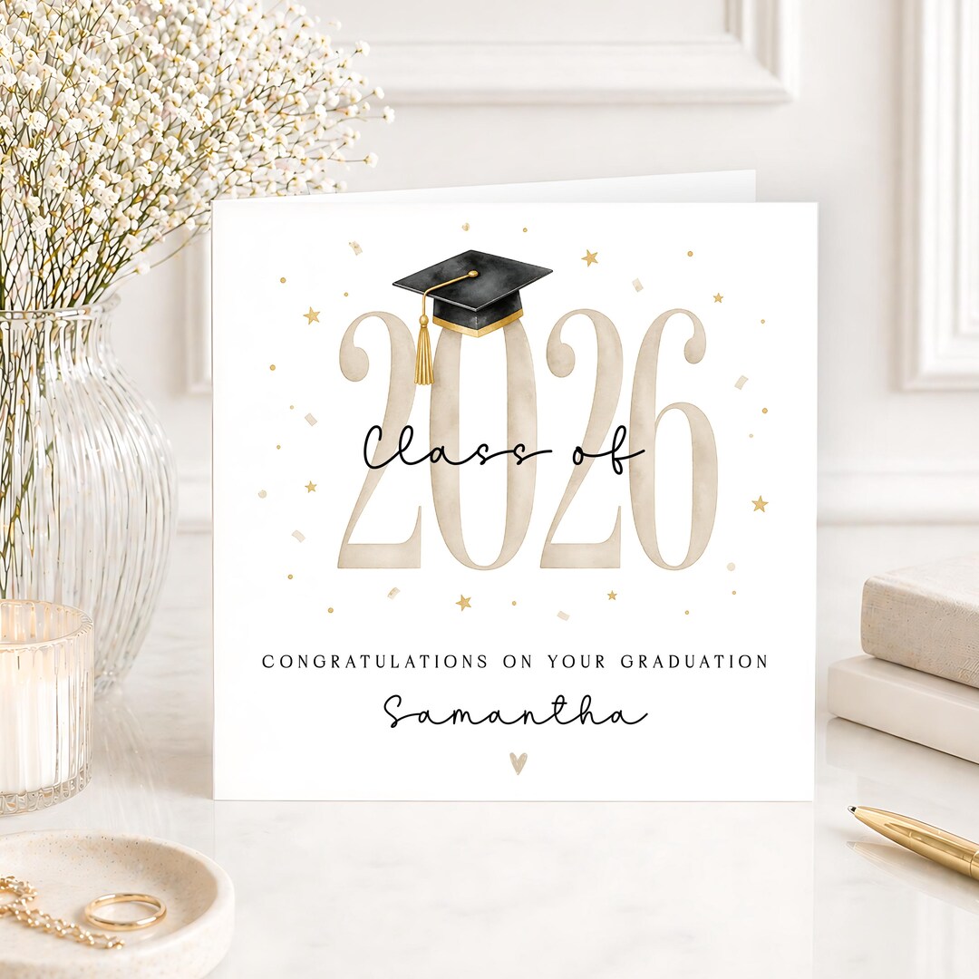 Personalised Graduation Card Class of 2026, Congratulations Graduate ...