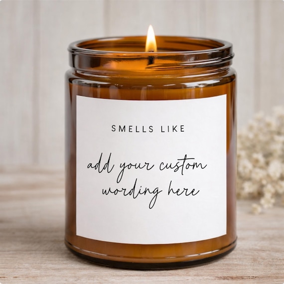 Smells Like Custom Candle Stickers, Personalized Candle Sticker, Custom Gift for Her, Minimalist Candle Label, New Home, Achievement Gift