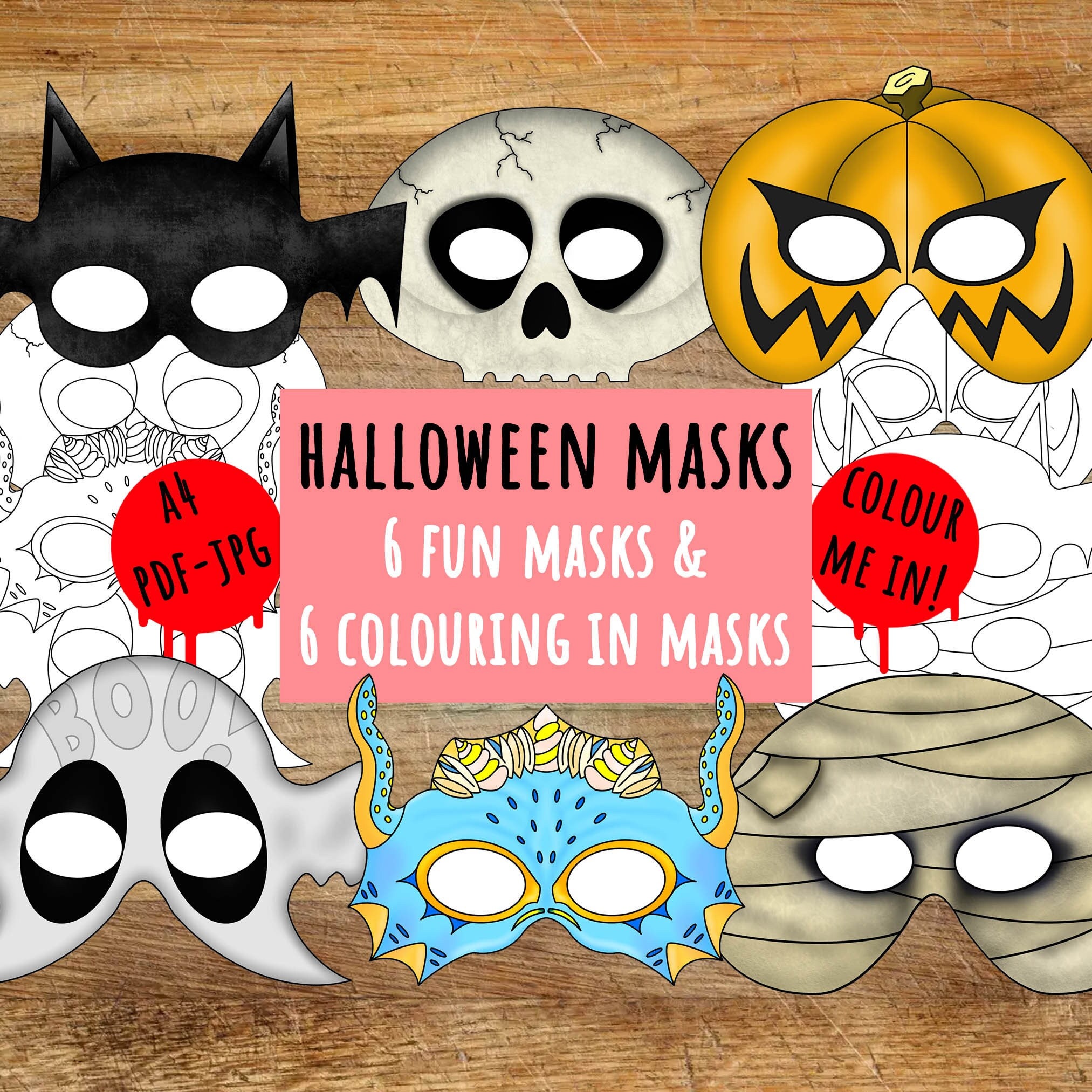 Printable Halloween Masks, Halloween Printable Coloring, Halloween ...