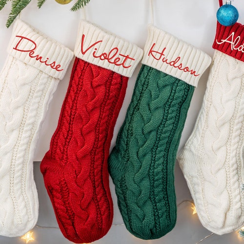 Personalized Christmas Stockings With Family Namecustom Etsy