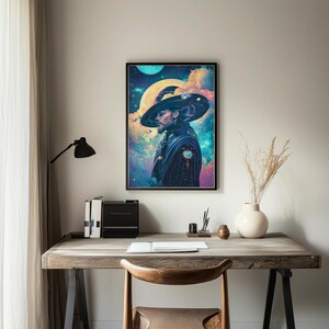 Contemplación Astral | 1 de 1 | Arte digital con IA | Descarga instantánea | Impresión digital | Ideal para pared | Imprímela tú mismo