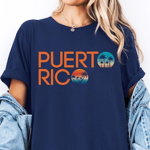 PUERTO RICO Retro Shirt Tropical Beach Vacation T-Shirt Gift for Boricua Pride TShirt Puerto Rican Vacay Souvenir Group Trip Matching Tee