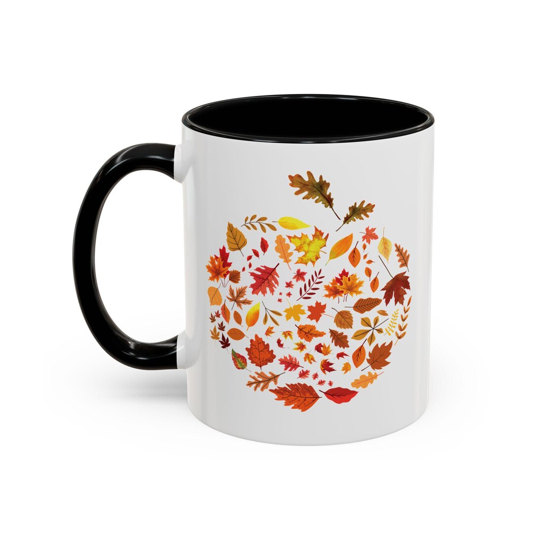 Mug Fall Color AUTUMN LEAVES MUG Cute Fall Colors Coffee Cup Apple Harvest Pumpkin ...