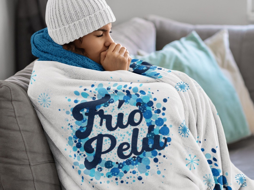 FRÍO PELÚ Sherpa Blanket Gift for Puerto Rican Cozy Throw Blanket Funny
