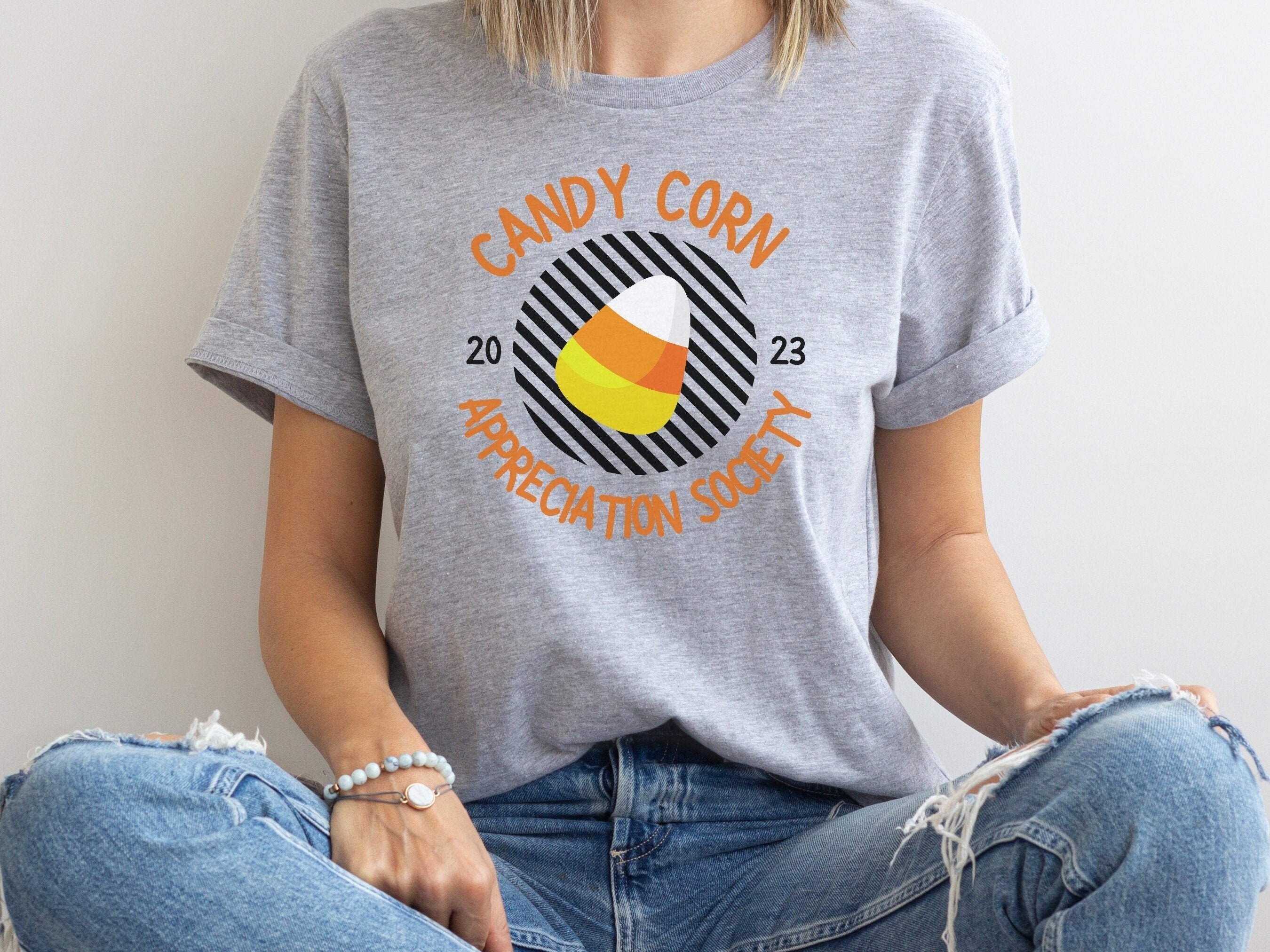 Halloween Candy Corn Monogram Graphic Tee