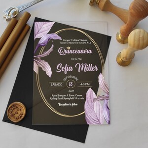 Quinceanera Invitation, Acrylic Invitation Quince, Sweet 16 Invitation, Sweet 15, 16 anos, 15 anos, Acrylic Quinceanera Invitation