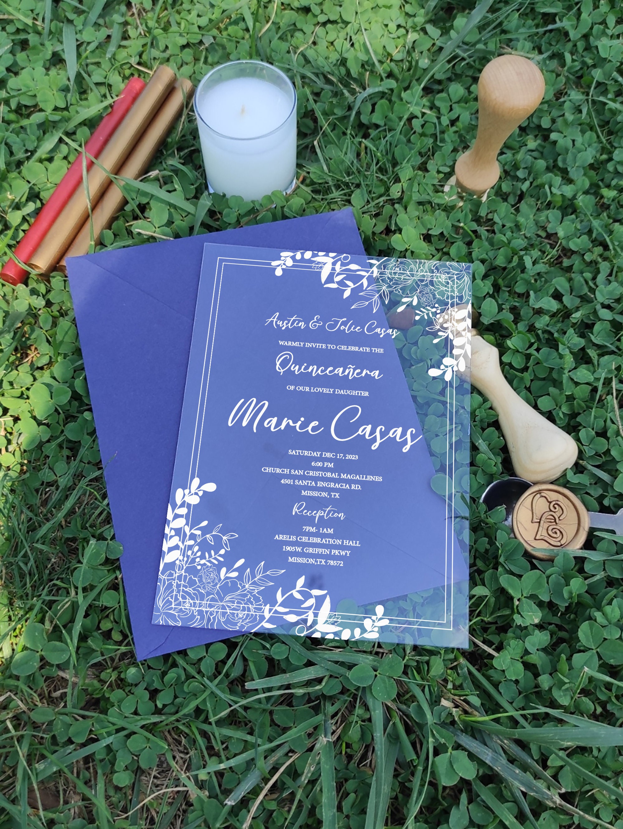 Quinceanera Invitation Acrylic Invitation Quinceanera Sweet Etsy