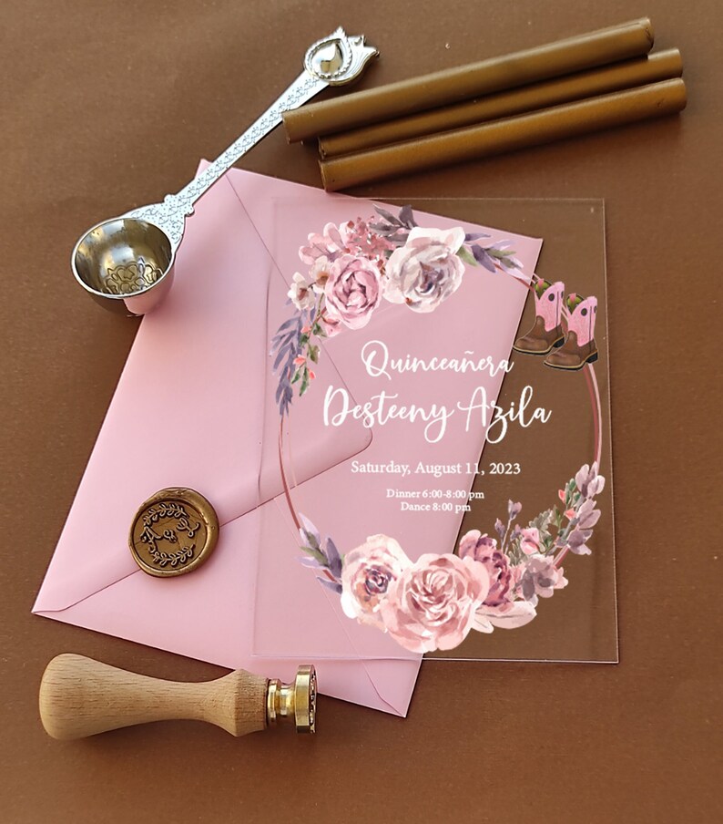 Quinceanera Invitation Acrylic Invitation Quinceanera Sweet Etsy