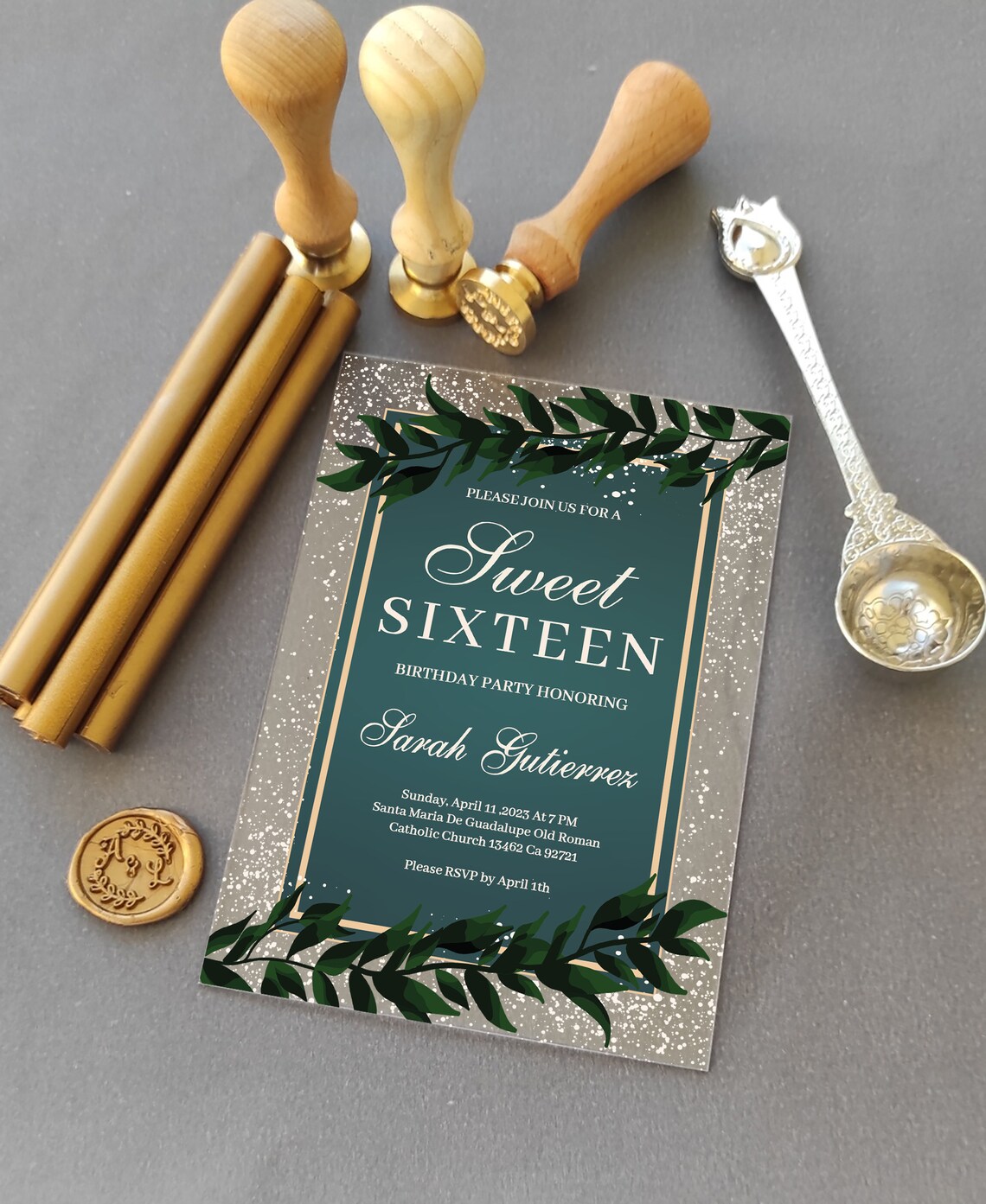 Quinceanera Invitation Acrylic Invitation Quinceanera Sweet Etsy