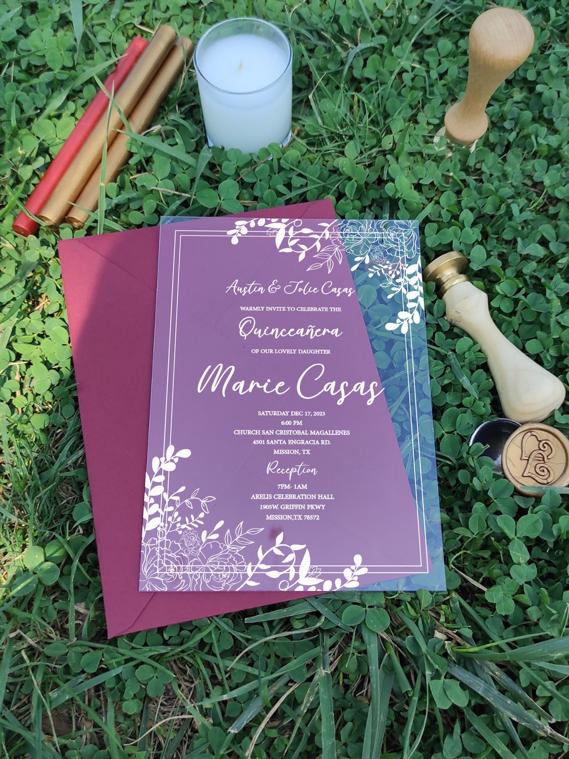 Quinceanera Invitation Acrylic Invitation Quinceanera Sweet Etsy