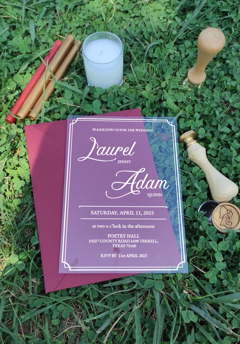 Acrylic Wedding Invitation Acrylic Wedding Invitations Etsy