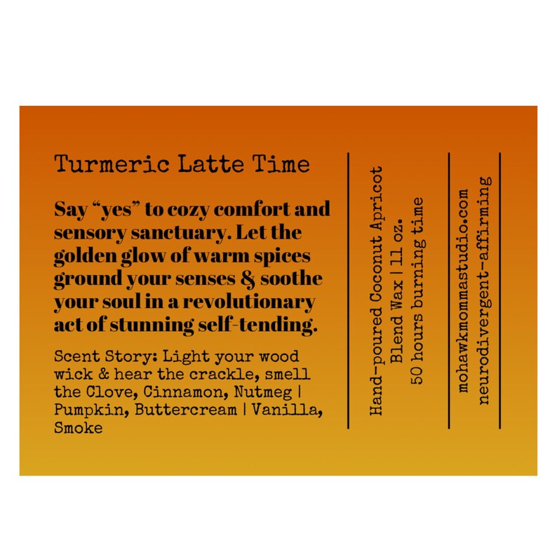Tumeric Candle Candle Set Neurodivergent Sensory Support Friend Autism + ADHD Gift ...